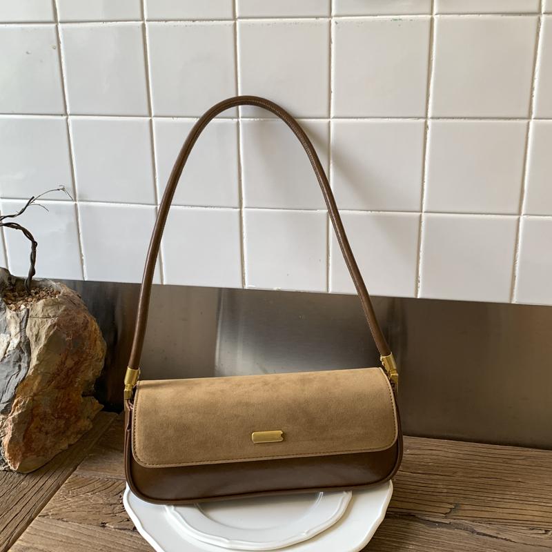 2025 Autumn & Winter New PU Square Shoulder Bags Color Matching Fashion Versatile Retro Sense of Luxury Armpit Bags for Women