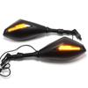 1 Paar schwarze Motorrad-LED-Blinker-Rückspiegel für Honda Suzuki Kawasaki Yamaha Ducati Street Scooter