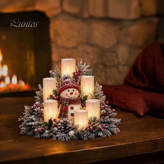 Atmospheric Lighting for Home Christmas Lighted Centerpiece, Ornament with Warm Glow, USB Red Seasonal Powered Plastic Crafts Holiday Tabletop