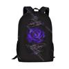 Gothic Rose Pattern School Bags for Girls Teenager Shoulder Backpack Trend College Student Casual Women Travel Bag
