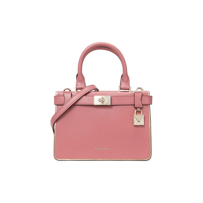 

Michael Kors Tatiana Minimalist Solid Color Elegant Lock Open Tote Shoulder Crossbody Bag Women Bags Rose-Pink 30H8TT0S5K-ROSE Basic Set (Bag+Dust Bag)