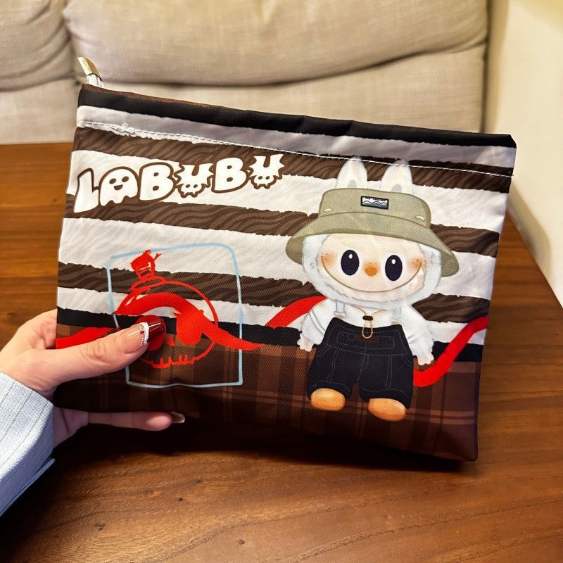 

Косметичка из ткани с леопардовым принтом, портативный и простой стиль, клатч большой вместимости