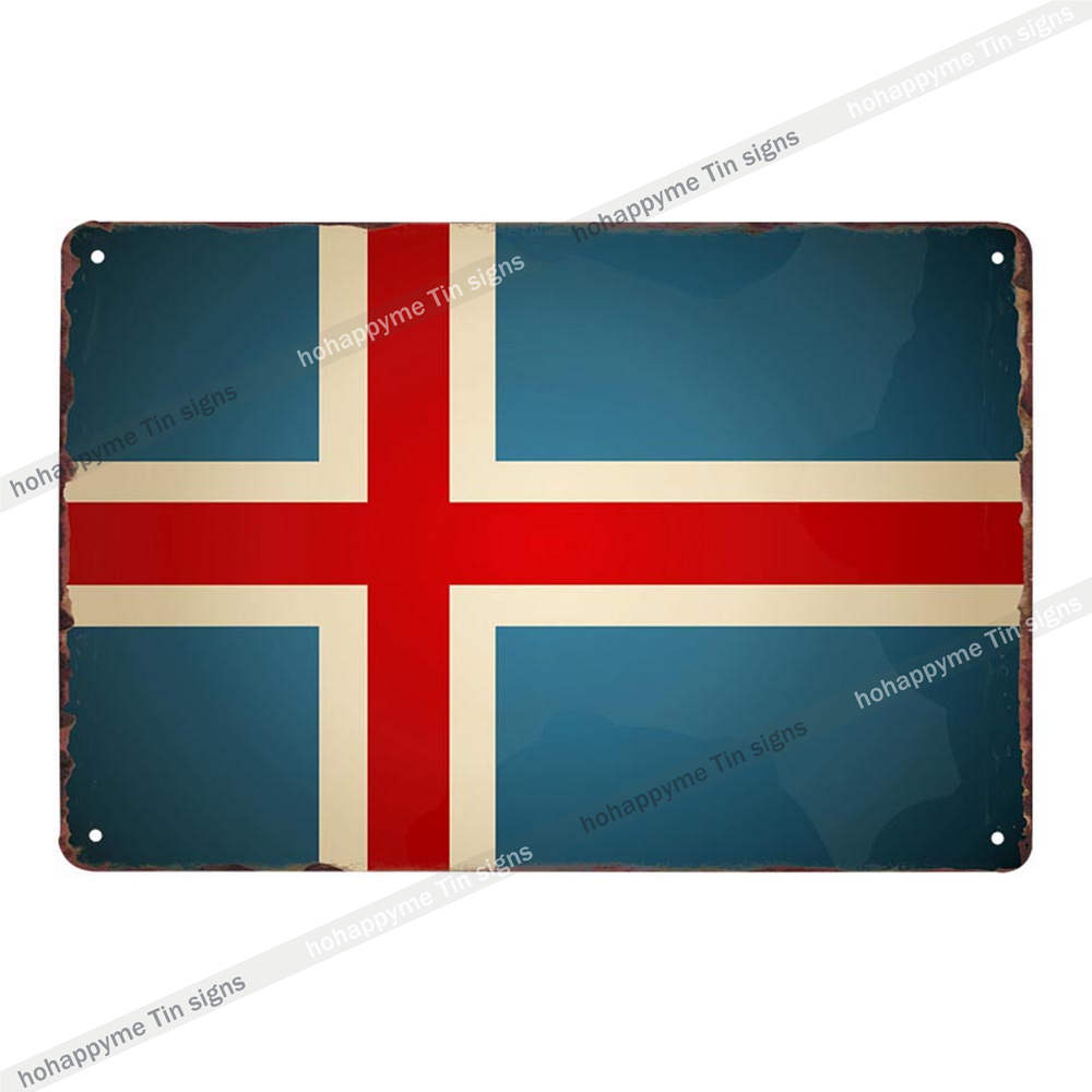 American Canada National Flag Wall Decoration Tin Sign Vintage Country Flag Metal Plaque Childrens Room Decor xcm