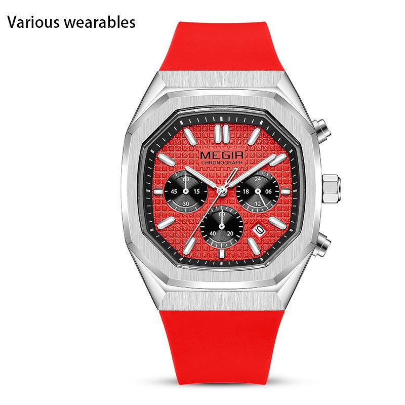 New Men's Three-eye Six-pin Fashionable Multifunctional Luminous Waterproof Watch