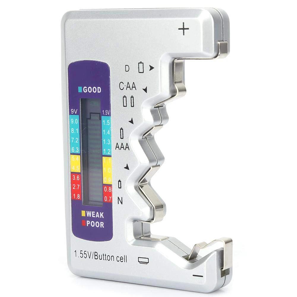 Digital Capacitance Diagnostic Tool LCD Display Battery Voltage Meter Electric Battery Level Checker Capacitance Detector Silver