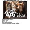 Kitten Cat Calendar Jan.2026 - Dec.2026 12 Month Wall Calendar