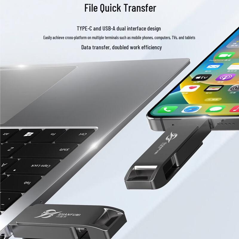 ShanFuMi SF60 Leisure 128GB USB 3.0 Dual-Head Rotating Flash Drive