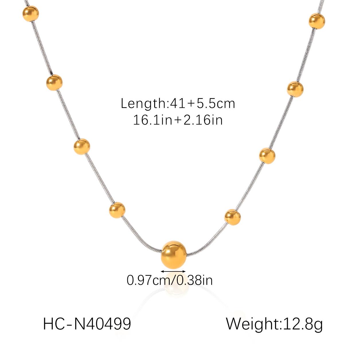 Two Tone Fringe Y Necklace Layered Bead Chain Titanium Steel Gold Plated Minimalist Elegant Collarbone Necklace