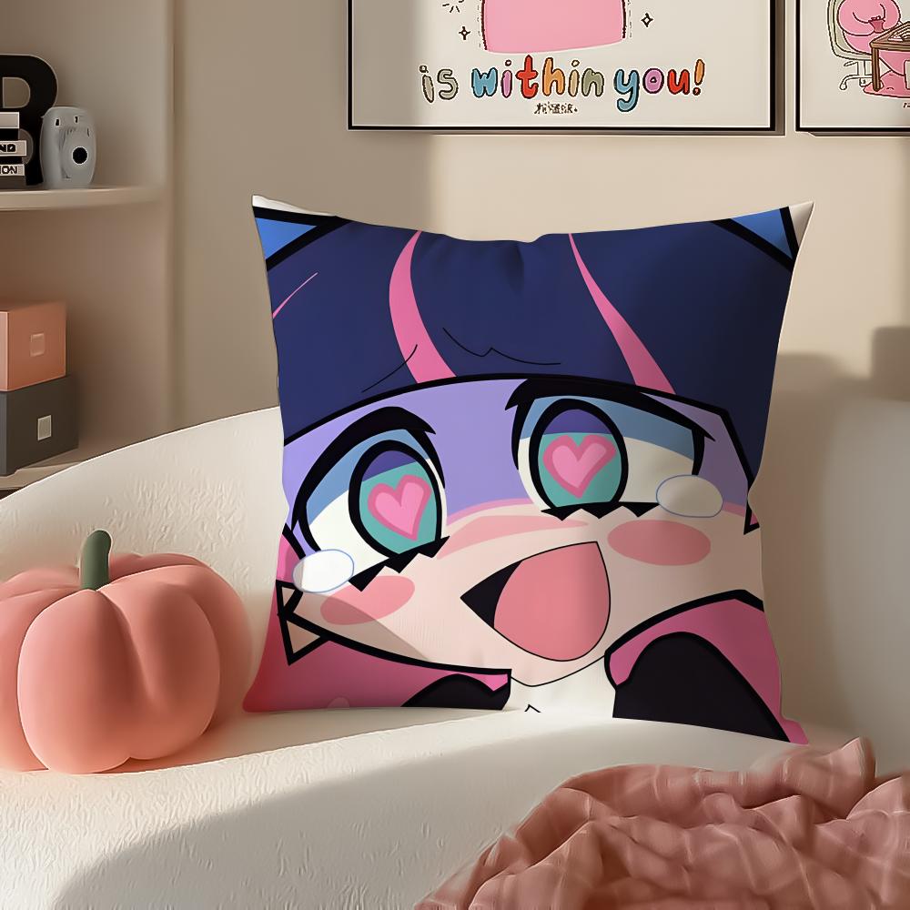 Japanese Anime PPanty Stocking with Garterbelt Cushion Cover Pillowcase Short Plush Invisible Zipper Room Sofa Cushion Cover