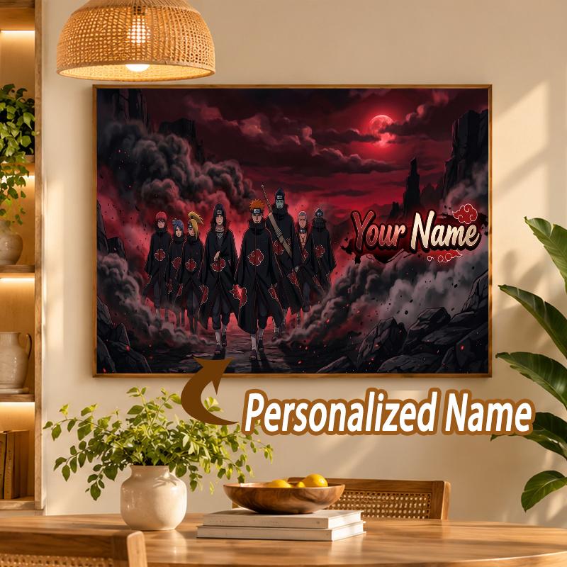 Akatsuki Naruto Custom Name Diamond Painting Personalized 5D Full Drill DIY Diamond Art Home Decor
