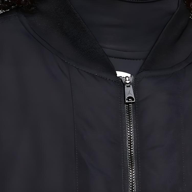 Jordan Solid Color Stand Collar Zip Jacket Women Jacket Black CW6449-010