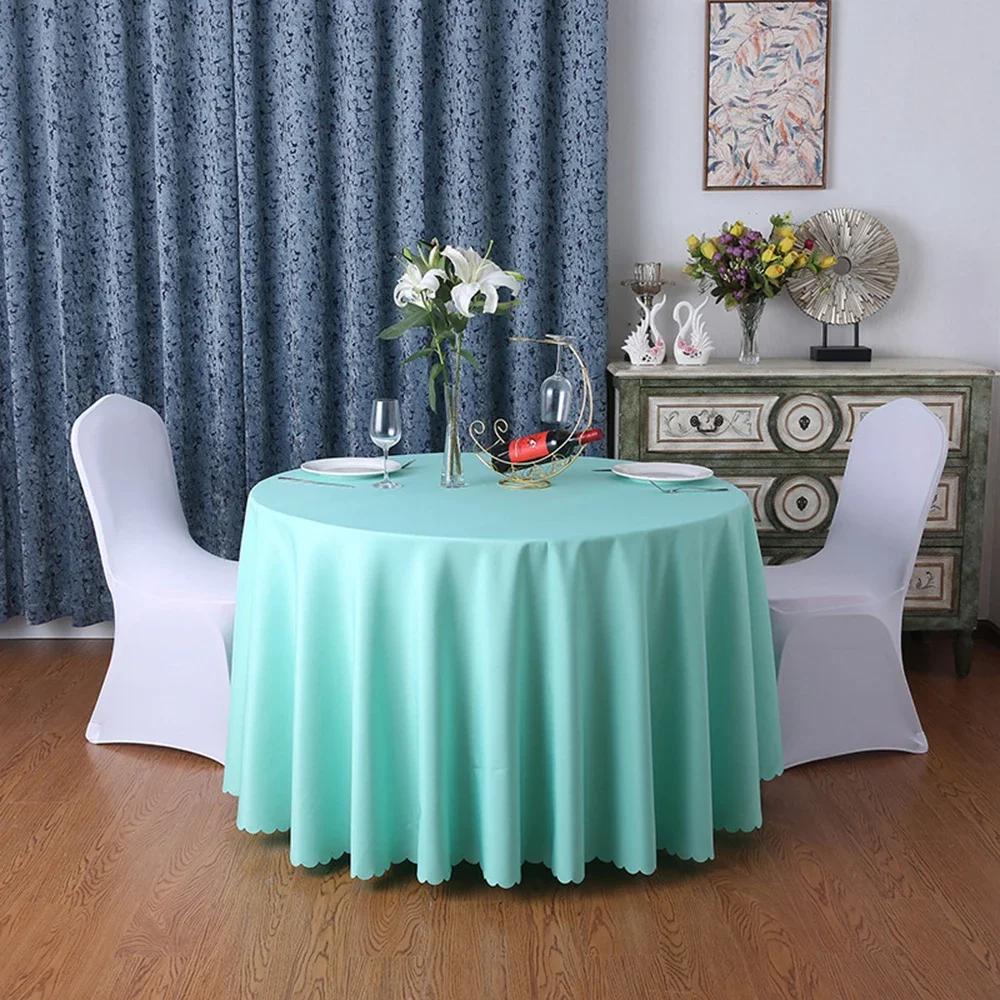 Round Tablecloth Circular Polyester Table Cover Polyester Navy Blue Table Cloth For Hotel Banquet Birthday Party Table Decor