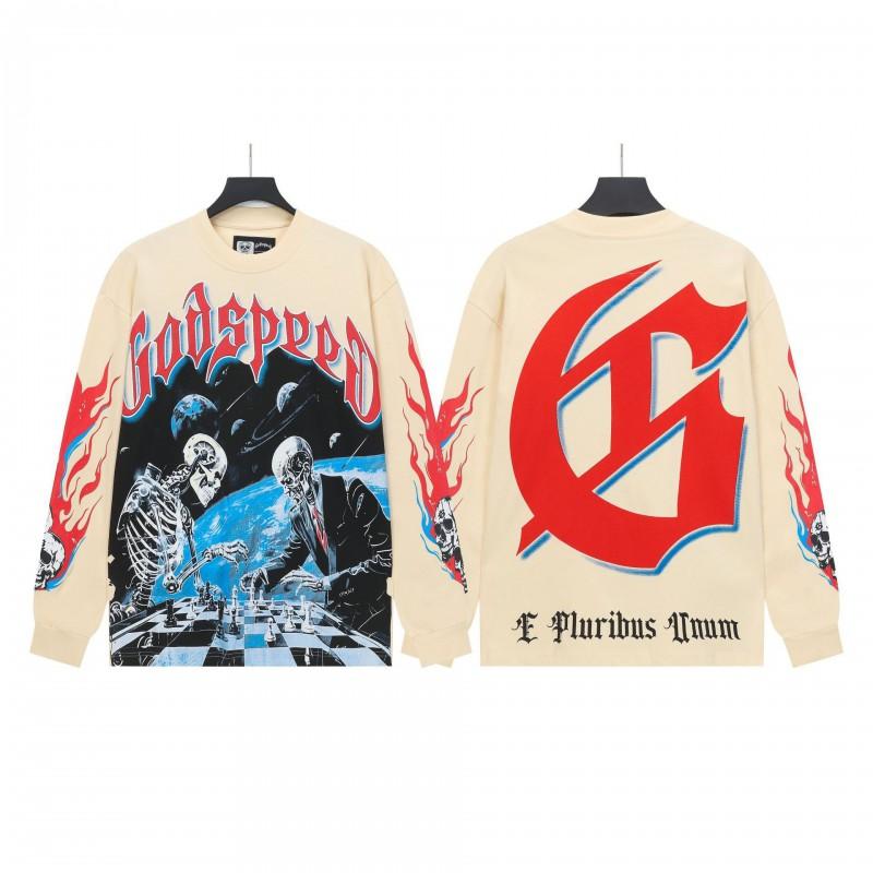 Unisex Vintage Skull Print Washed Cotton Long Sleeve Hoodie Streetwear Loose Fit