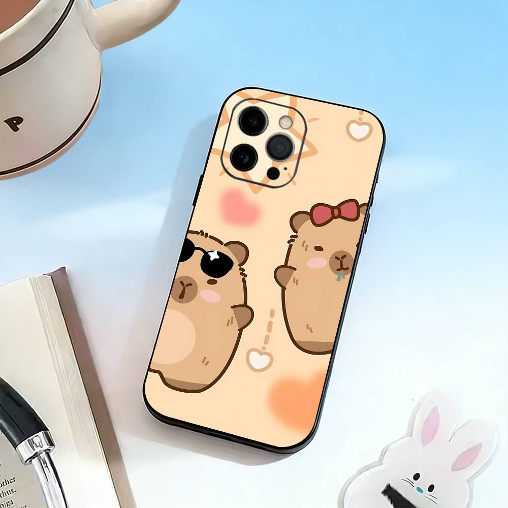 Cute K-Kawaii Capybara   Phone Case Silicone Soft For IPhone 17 16 15 14 13 12 11 X XR Plus Pro Max Plus