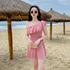2026 Korean Style Women's One-Piece Boyshort Swimsuit - Slimming, Tummy-Concealing, Sexy and Conservative with Fairy Student Look