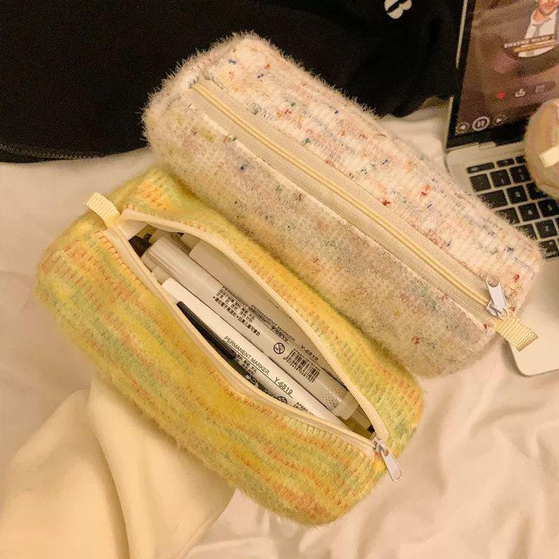 Rainbow Fresh Large Cylindrical Pencil Case - Cute and Spacious Student Stationery Bag