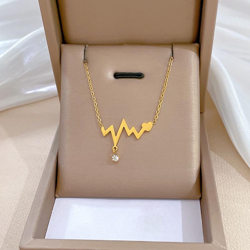 Geometric Planet Personality Minimalist Wind Furnace Real Gold Necklace Female Collarbone Chain