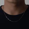 1.2mm Ultra Thin Square Box Chain Necklace Simple Men Stainless Steel Jewelry Fashion Clavicle Chain Accessories
