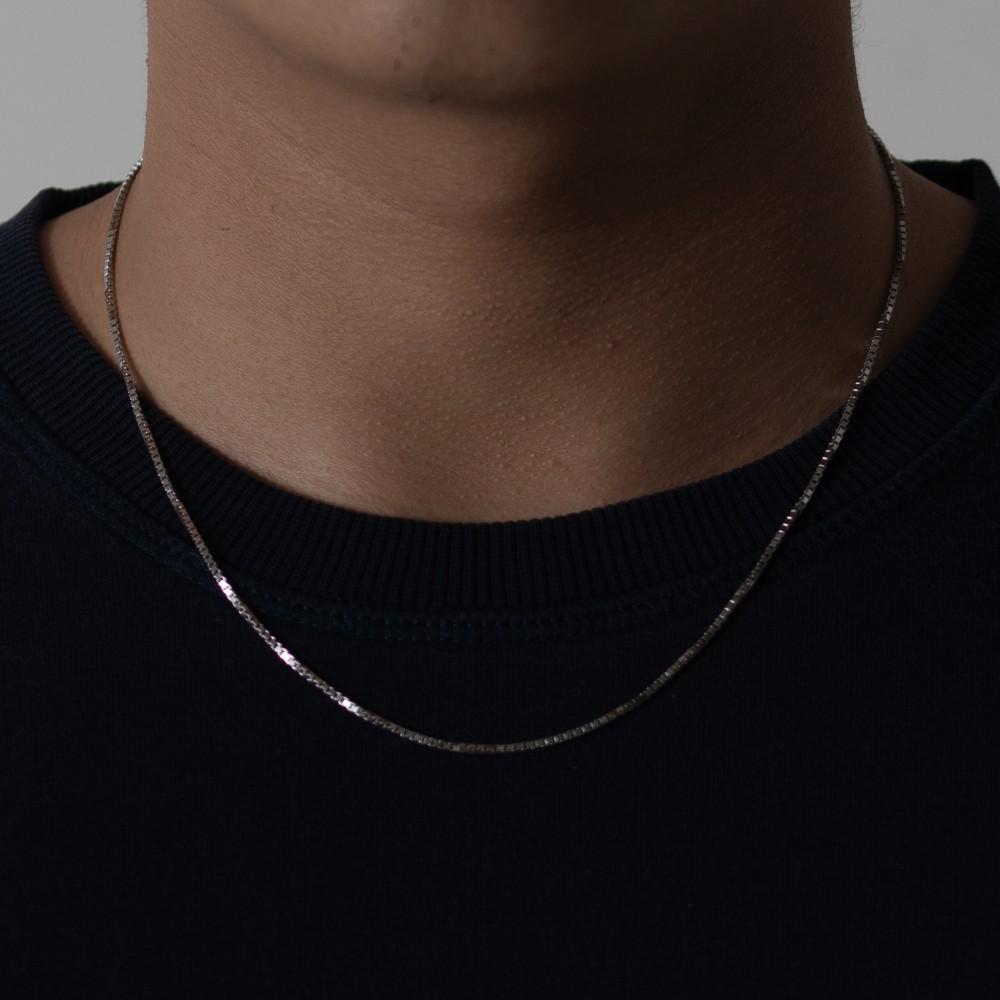 1.2mm Ultra Thin Square Box Chain Necklace Simple Men Stainless Steel Jewelry Fashion Clavicle Chain Accessories