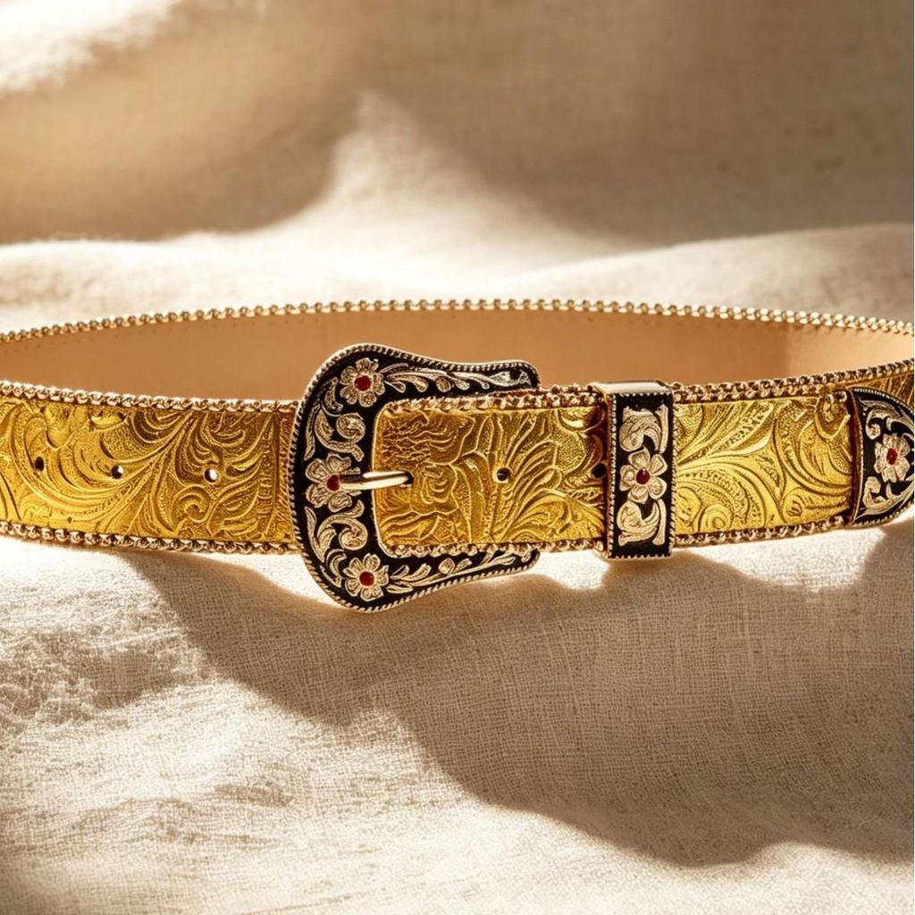European & American Retro Embossed Leather Belt for Women with Western Style Denim Wear Decoration