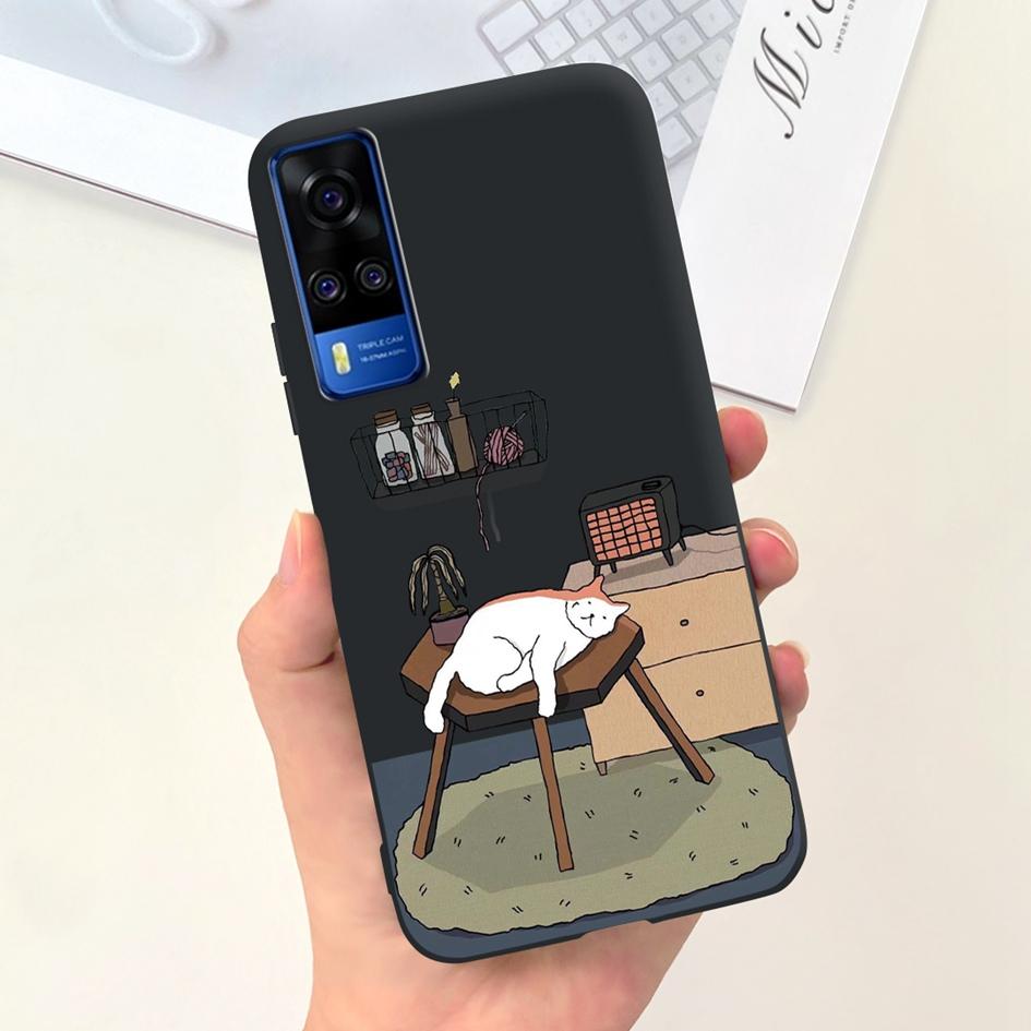 For Vivo Y31 2021 Case Cute Duck Cat Cartoon Coque Matte Soft Silicone Back Cover For Vivo Y51 Y51A Y53s Y 31 V2036 V2030 Fundas