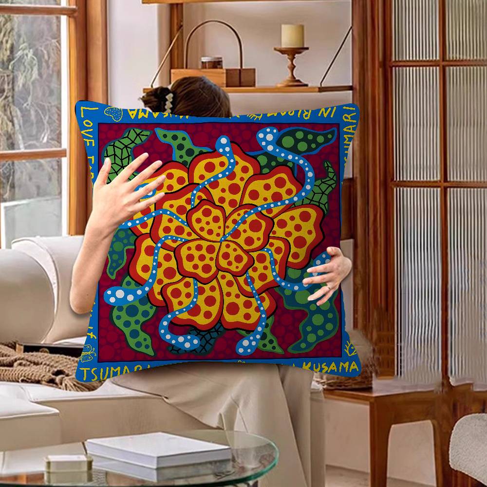 kKusama yYayoi Art Cushion Cover Polyester Sofa Cushions Decorative Throw Pillows Home Decoration Pillowcover