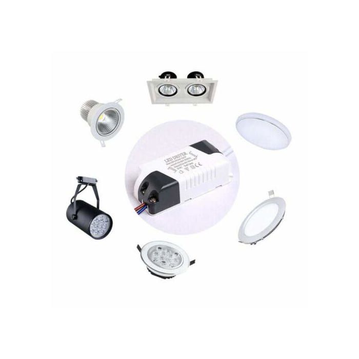 AIMOONSA Pack de 2 drivers LED 18–24W pour plafonnier/panneau, alimentation DC avec protections