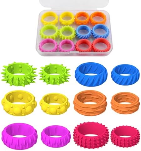 Supecesorio 12-Piece Sensory Fidget Toys Set, Anti-Stress Rings for Kids & Adults, ADHD Focus & Relaxation Therapy Toys
