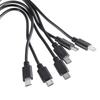 1 až 6 USB rozbočovač USB na 6x USB 5-pinový samec Nabíjací kábel pre mobilné telefóny tablety USB nabíjací kábel 50 cm