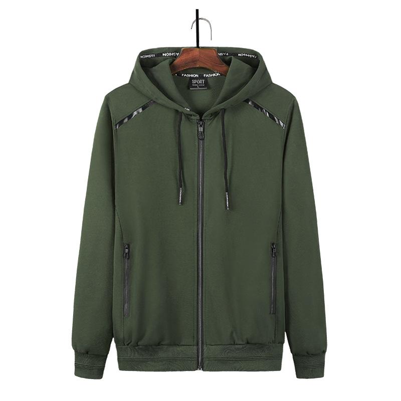 Autumn And Winter Men 'S Clothing Jacket Large Size Casual Fashion Solid Color Stitching Hooded Sweatershirt Coat Brand