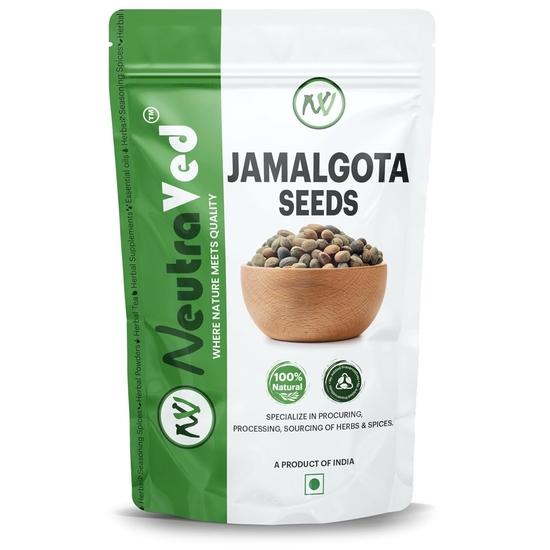 NeutraVed Jamalgota Beej 100g | Jamalgotha Seeds, Croton Tiglium Raw | Neervalam - Narchalam Seeds - Nepali Japala- 100g