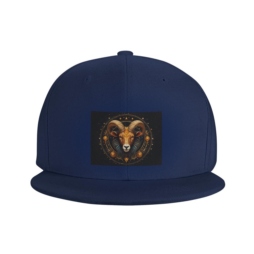 Aries Zodiac Celestial Goat and Ram Horns Print Baseball Caps Snapback Fashion Baseball Hats Casual Casquette Outdoor for Unisex