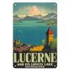 Metal Tin Signs Lucerne Portugal Wall Decoration Plaque Vintage Art Poster Iron Painting for Man Cave Home Cafe Garden Club Bar