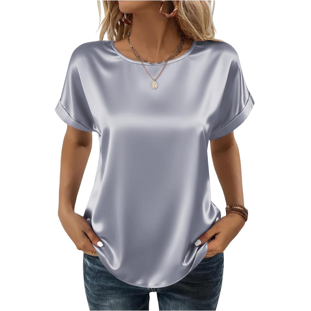 Women's Fashion Casual Round Neck Short Sleeve Shirt