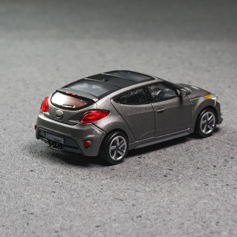 1/64 Hyundai Modern Veloster Turbo Alloy Scale Car Model Diecast Metal Simulation Collection Ornament Miniature Model Car Kid Toy Vehicl