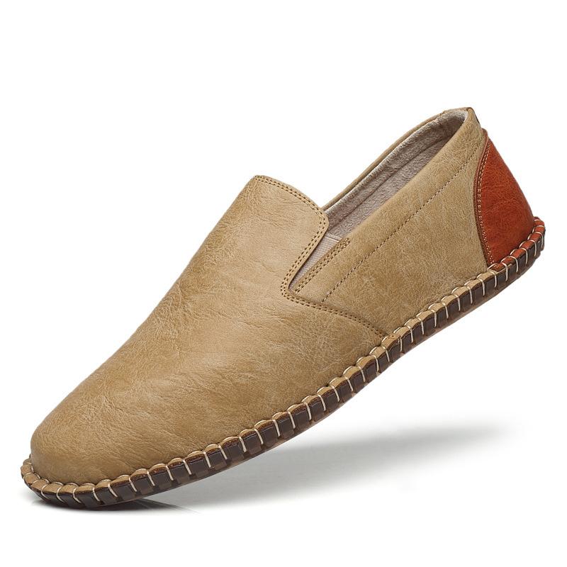 

Spring and Autumn real men s shoes soft-faced leather soft-soled non-slip shoes handmade retro versatile breathable casual leather shoes 44