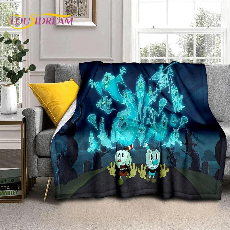 Cuphead Mugman 3D Game Gamer HD Blanket,Soft Throw Blanket for Home Bedroom Bed Sofa Picnic Travel Office Cover Blanket Kid Rest