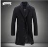 Men's Korean Style Slim Fit Mid-Length Wool Coat - Autumn/Winter Fashion Trench Outerwear