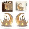 Ramadan Eid Mubarak Ornaments Multi-Purpose 2D Acrylic Desktop Ornament Moon Light Tabletop Decorations for Muslim Festival