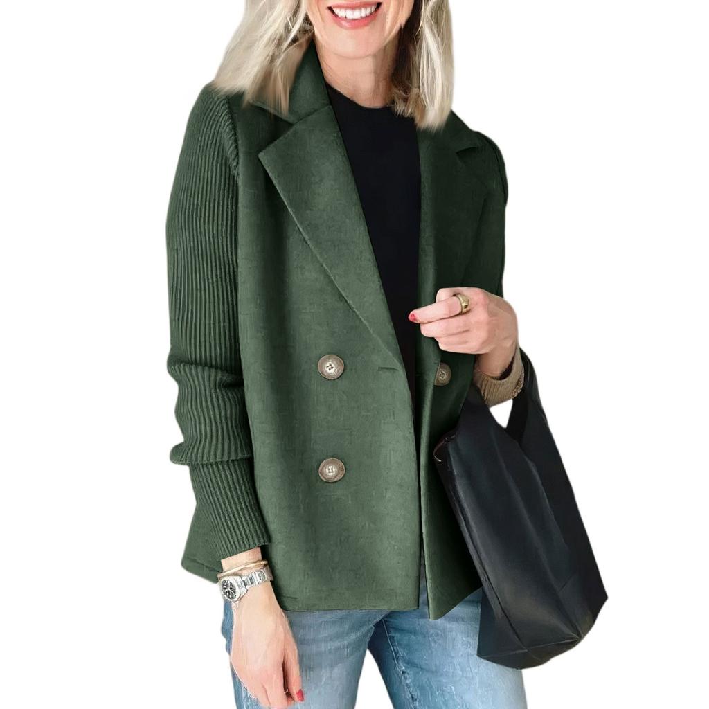 Women's Fashion Casual Solid Color Patchwork Long Sleeve Jacket