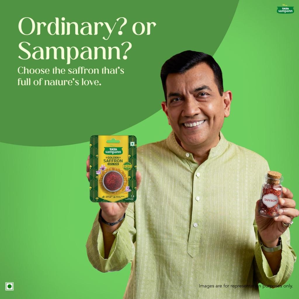 Tata Sampann Golden Saffron 1g Pack Premium Pure Kesar Threads Natural Aroma and Colour for Cooking