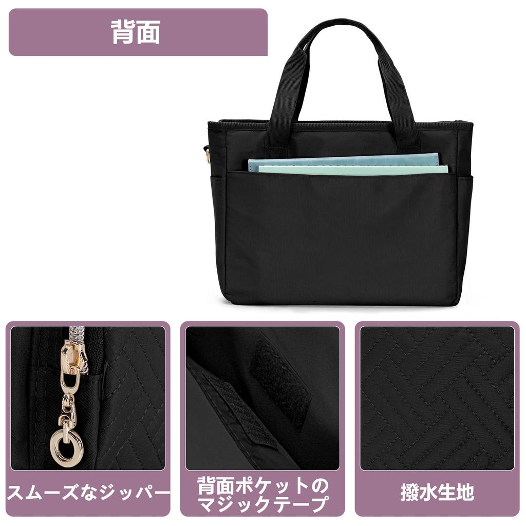 Teamoy Tote Bag, 10 Pockets, A4 Size, D-Ring, and Pen Slot, Large Capacity, Lightweight, Shoulder Bag, Perfect for Commuting, School, or As a