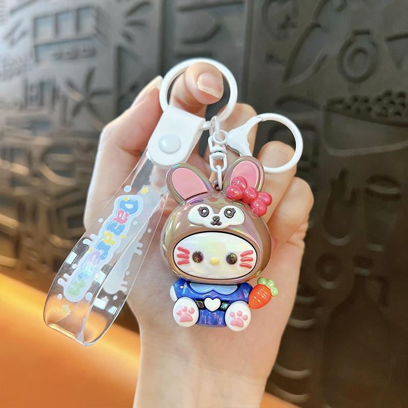 

Electroplated Cute Rabbit Keychain Decorative Pendant