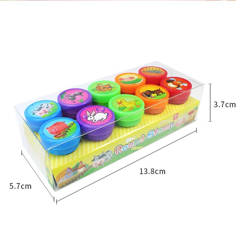 10pcs Kids Assorted Self-ink Toy Stamps Smiley Face Seal For Children DIY Scrapbooking Painting Po Album Art Decor Stamps