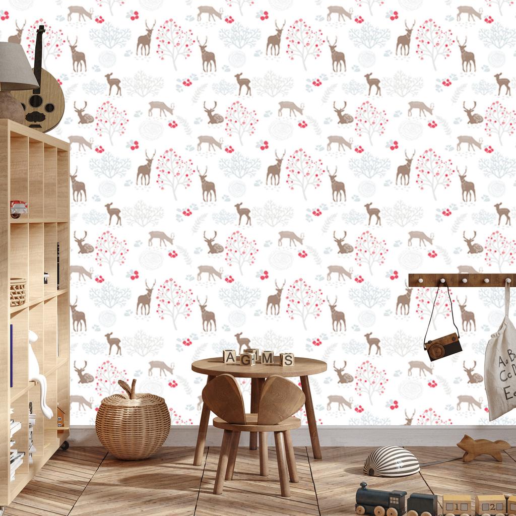 Deer and Trees Wallpaper for Living Room and Bedroom 50x1000