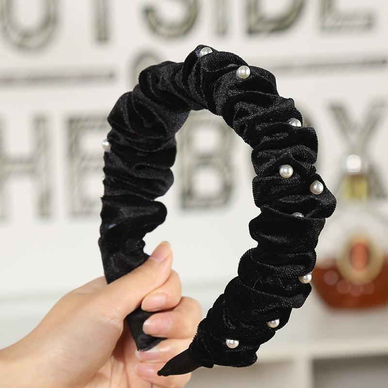Women's Velvet Hairband Headband Pearl Hair Hoop Bands Accessories