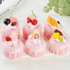 Pink Fruit Cream Simulation Mini Cake Slow Rising Squishy Toy Dessert Stress Relief Squeeze Fidget Toy