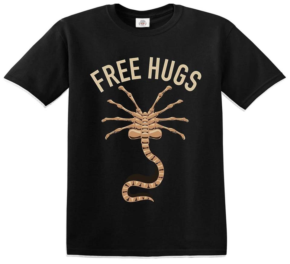 Alien Facehugger Free Hugs Xenomorph Kid's And Mens T Shirt Joke Gift Tee Top