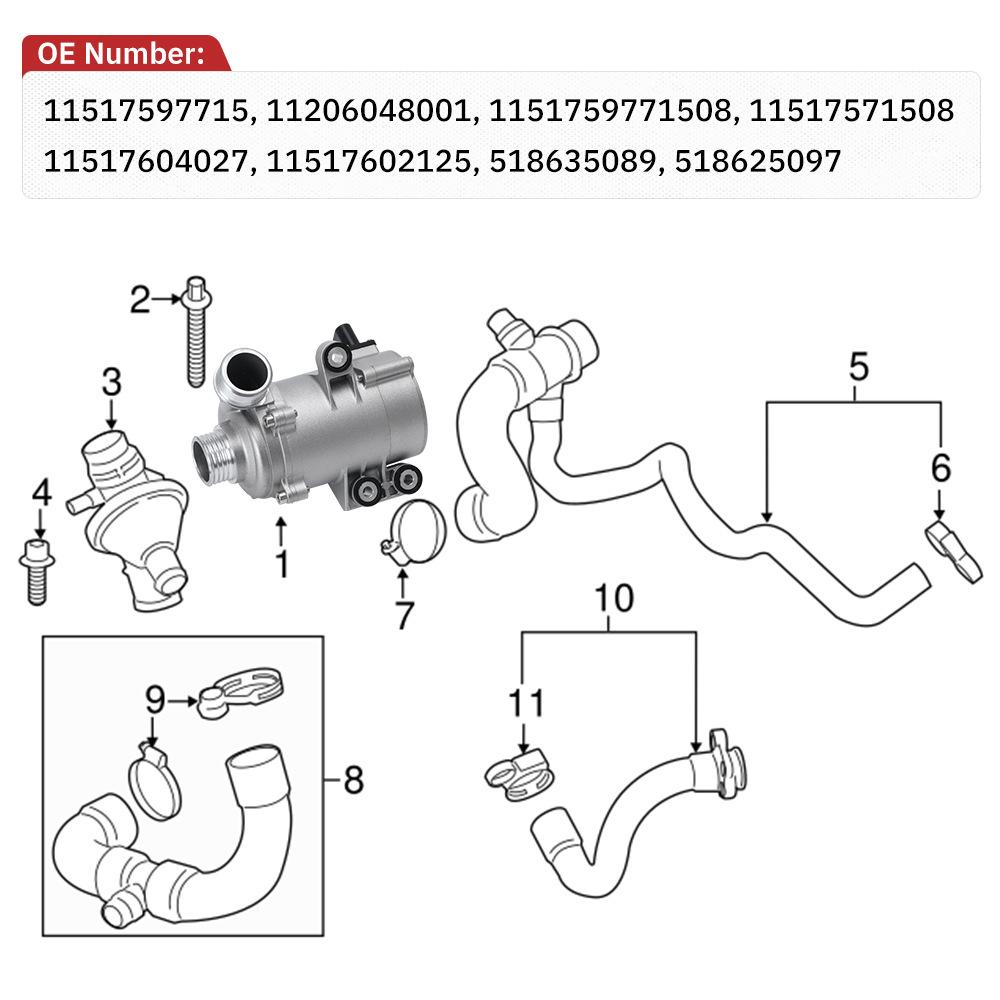 Electric Water Pump for BMW N20 B20 F20/F22/F30/F31/F34 (AP03 11517597715)