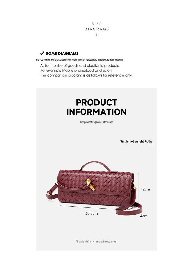 High-End Versatile Woven Baguette Crossbody Tote